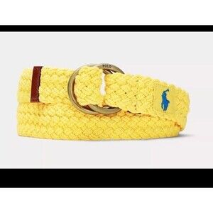 Polo Ralph Lauren Men’s Braided Cotton Leather-Trim Belt Size: XL
